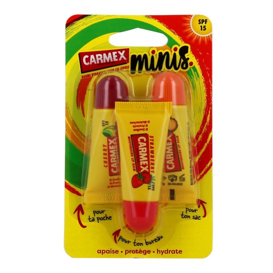 Carmex Pack Minis Baume à Lèvres 3x5g