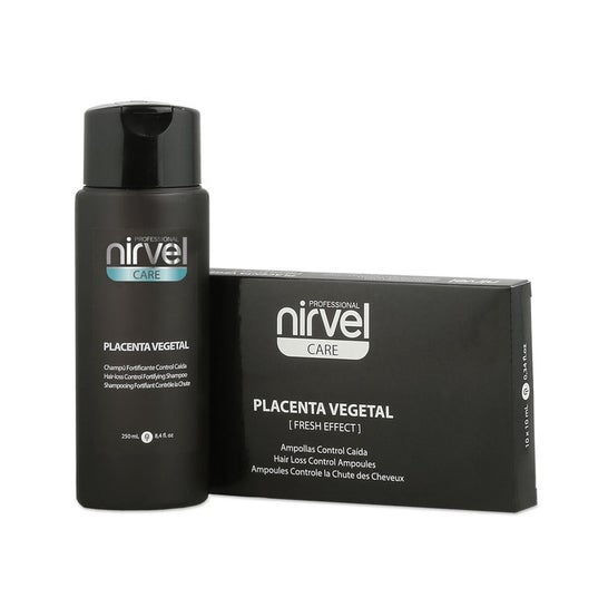Nirvel Care Pack Shampooing Placenta Végétal 250 ml + Ampoules 10 x 10 ml