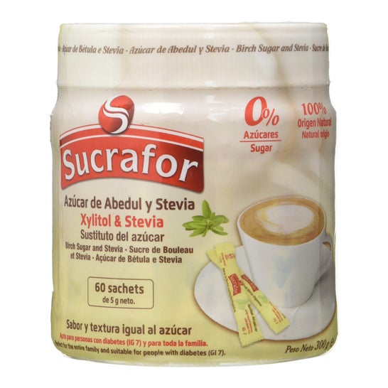 Sucrafor Bouleau et Stévia Sucre 60 Sachets