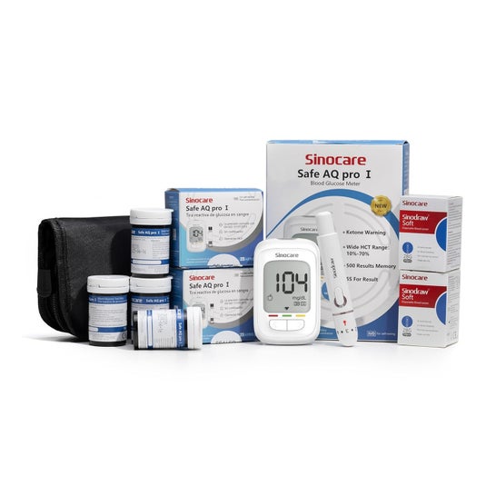 Sinocare Safe Aq Pro I Kit Glucomètr + 100 Bandelet + 100 Lancet