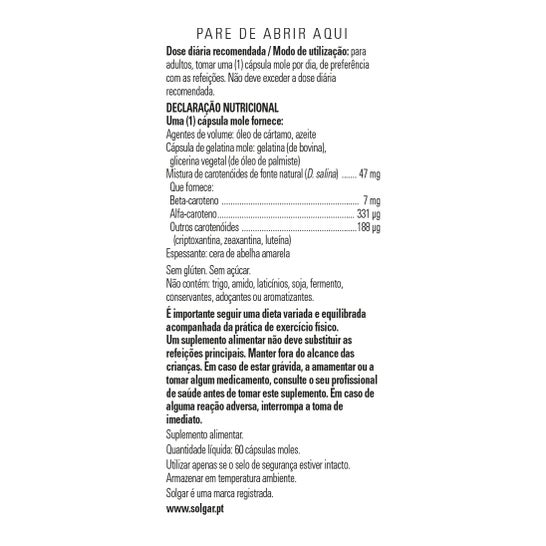 Solgar BêtaCarotène 60 gélules