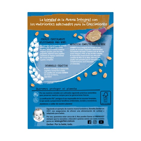Gerber Grain&amp;Grown Avoine à grains entiers avec prune 250g