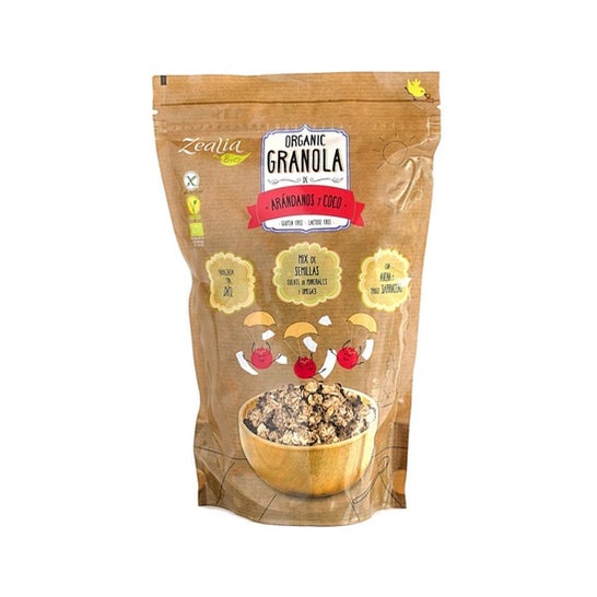 Zealia Granola biologique aux canneberges et à la noix de coco Sans gluten 300g