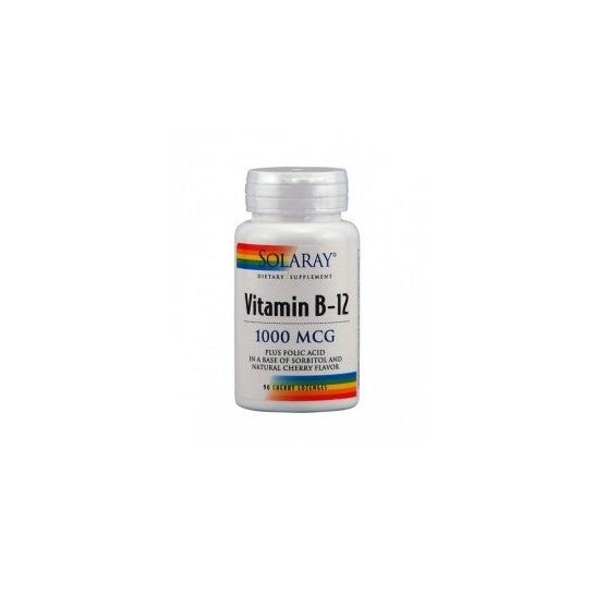Solaray Vitamine B12 1 000 mcg + acide folique 90 comprimés