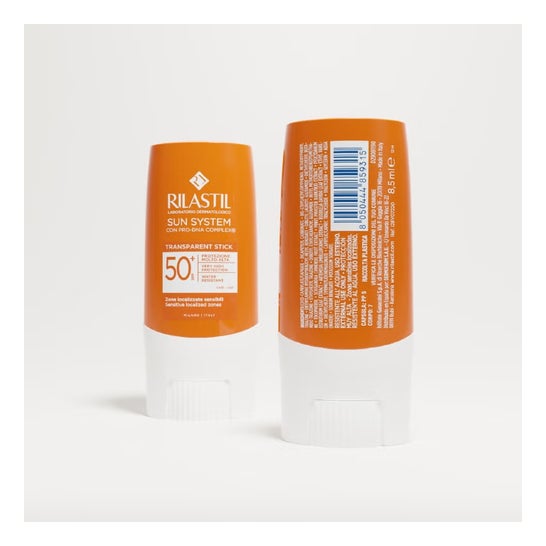 Rilastil Sun System Stick Solaire Transparent Zones Sensibles SPF50+ 3x8,5 g
