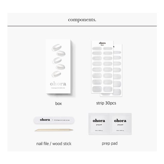 Ohora Gel Nail Strips N Silver Chrome 30uds