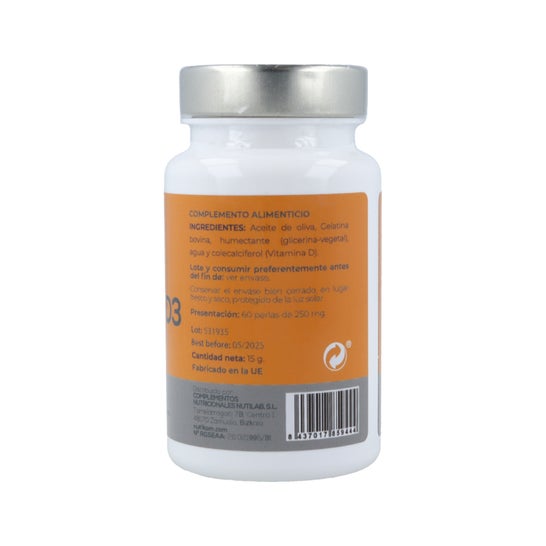 Nutilab Vitamine D3 250mg x 60 Gélules
