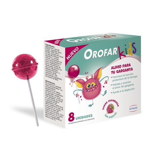 Orofar Kids Sucettes Pour La Gorge Sans Sucre 8 Unités