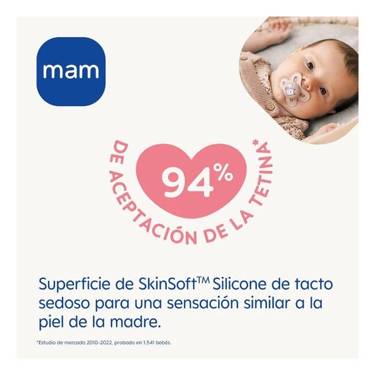 Mam Baby Sucette originale en silicone rose +16M 2uds Mam Baby Sucette originale en silicone rose +16M 2uds