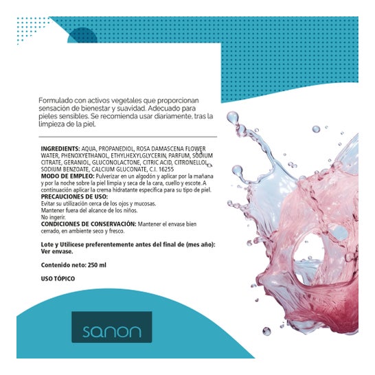 Sanon Tónico Agua de Rosas 250ml