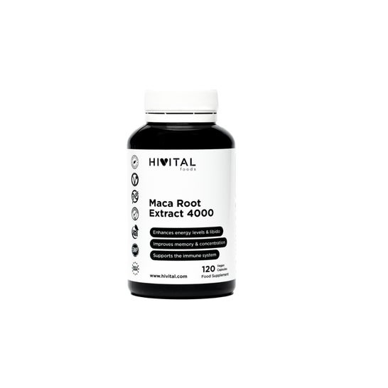 Hivital Foods Maca Péruvienne Extrait Concentrée 4000 mg 120 gélules végétales