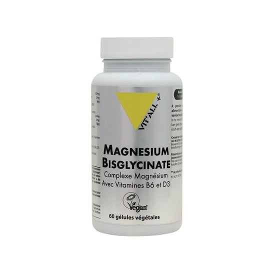 Vit'All+ Magnésium Bisglycinate Avec Vitamines B6 Et D3 60 Gélules