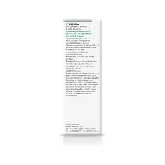 Extracto Drosera Xxi 50 Ml Soria Natural *