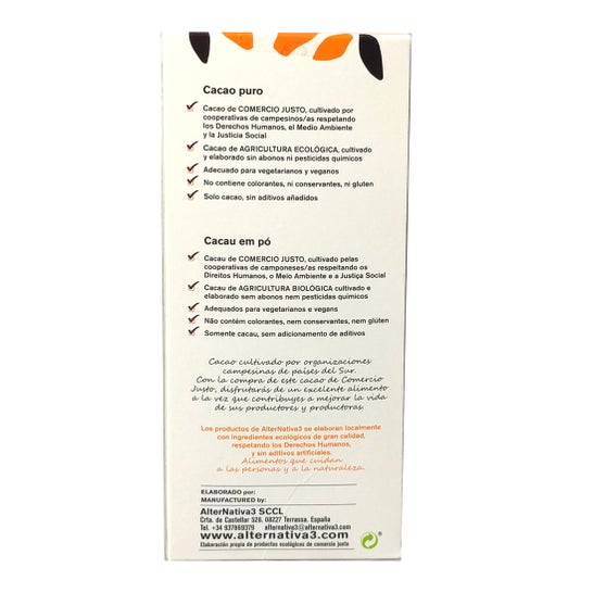 Alternativa3 Cacao pur en poudre Bio 150g