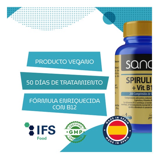 Sanon Spiruline + Vitamine B12 400mg 200comp