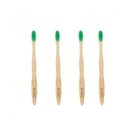 Brosse à dents Farline en bambou vert 1pc