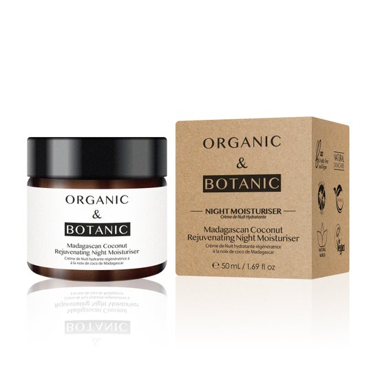 Hydratant de nuit bio et botanique à la noix de coco 50ml
