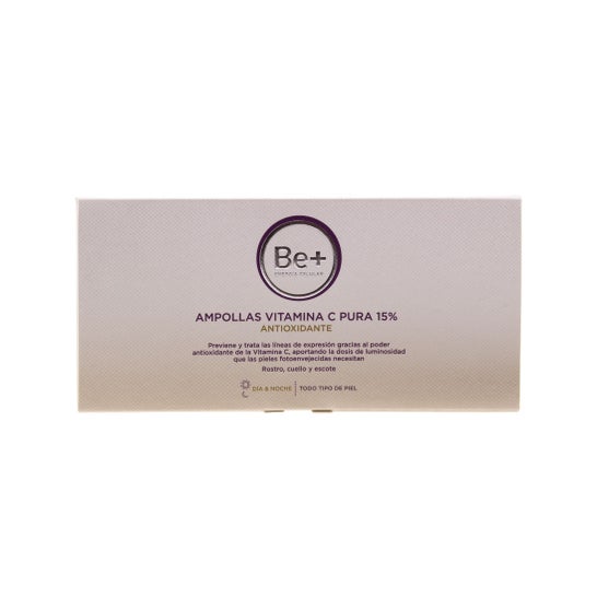 Be+ ampoules vitamine C pure 15% antioxydant 10amp