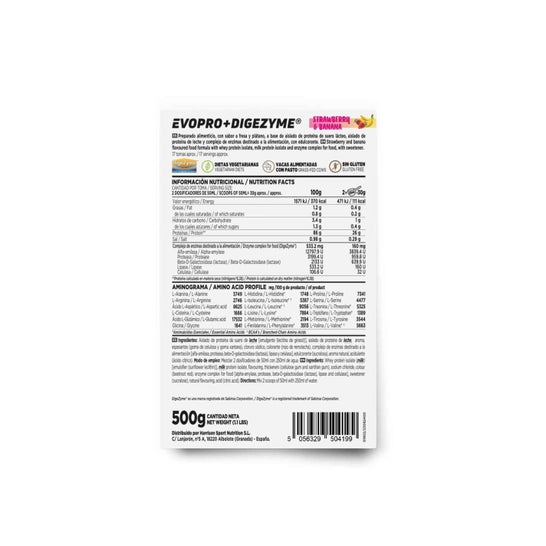 HSN Evopro + Digezyme® Fresa y Plátano 500g