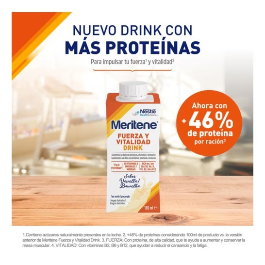 Meritene Fuerza y Vitalidad Drink Vainilla 12x180ml