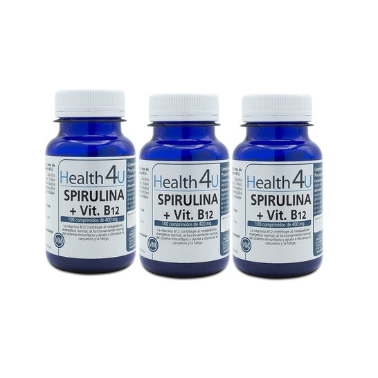 Health 4U Pack Spiruline+ Vitamine B12 400mg 3x100comp