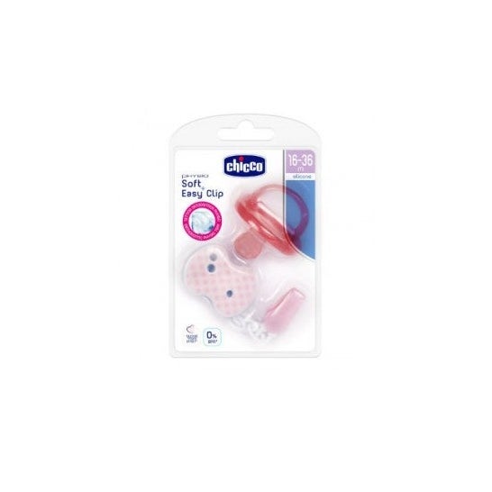 Sucette Chicco Pack Physio Soft Silicone +16m avec clip Easy Pink