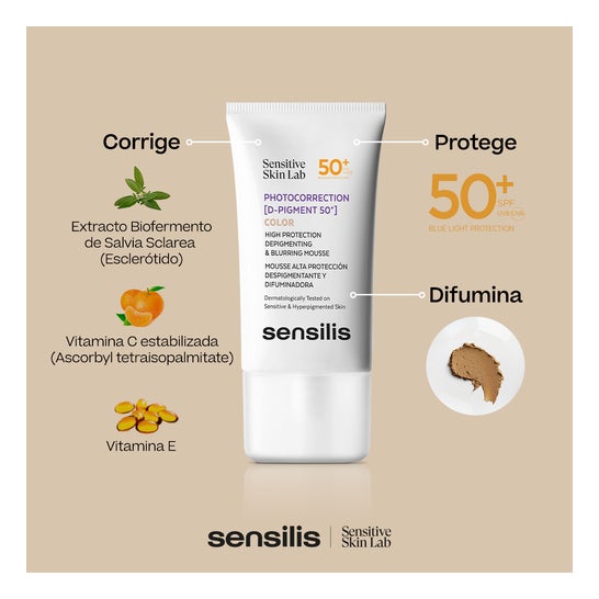 Sensilis Photocorrection [D-Pigment 50+] Mousse Dépigmentante Teintée SPF50+ 40ml