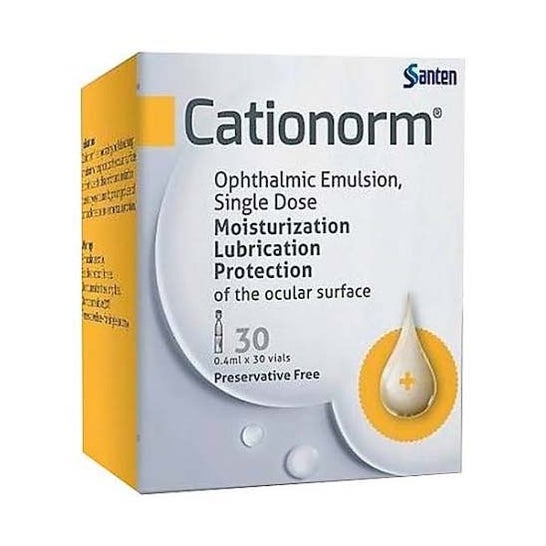 Santen Cationorm Emulsion de gouttes oculaires 0,4 ML 30 Dose unique