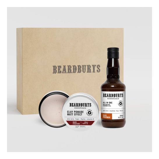 Beardburys Essentials Kit Clay Cire Mat + Shampoing All in One