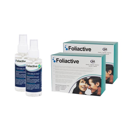 Foliactive Pills 2x60caps + Foliactive Spray Antichute 2x100ml