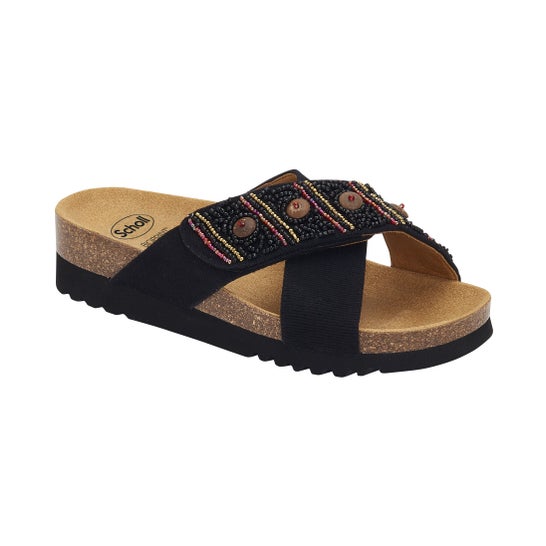 Scholl la Serena Strap Canvas+Beads Noir Femme T38 1 Paire
