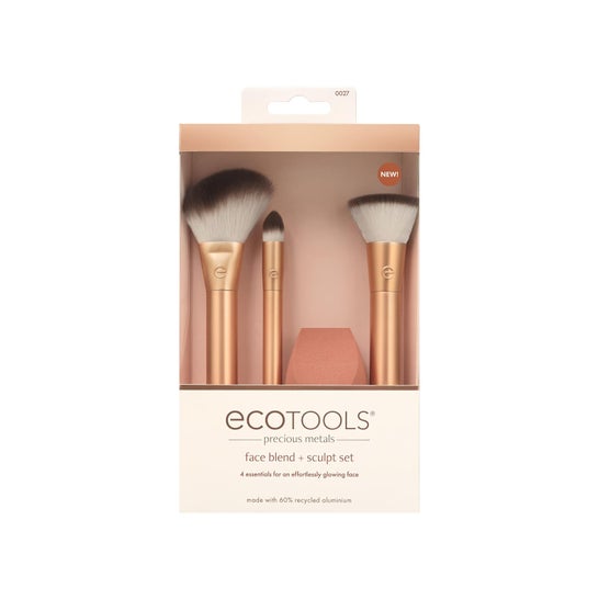 Ecotools Precious Metal Set Pinceaux Maquillage Joue Yeux 4 Unités