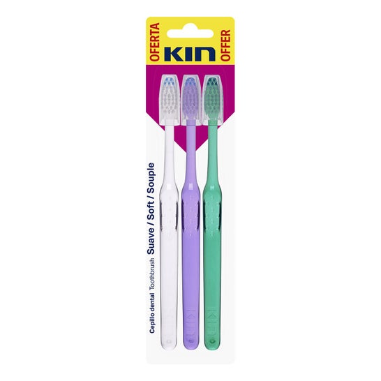 Brosse à dents souple pour adultes Kin 3 pcs