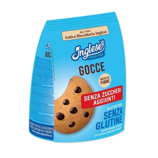 Inglese Sugar Free Biscuits Gouttes Chocolat Sans Gluten 200g