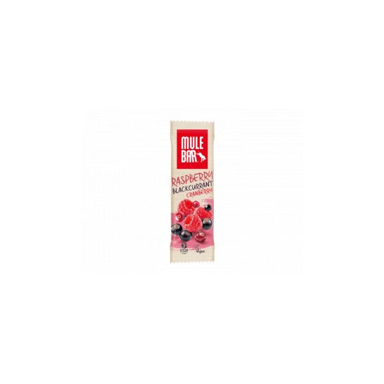 Mulebar Barre Énergétique Vegan Framboise Cassis Cranberry 40g