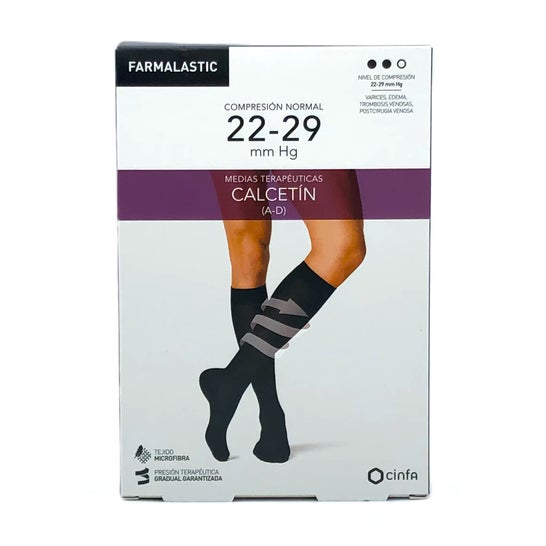 Farmalastic Chaussette (A-D) De Compression Normale Taille M Noir 1 Paire