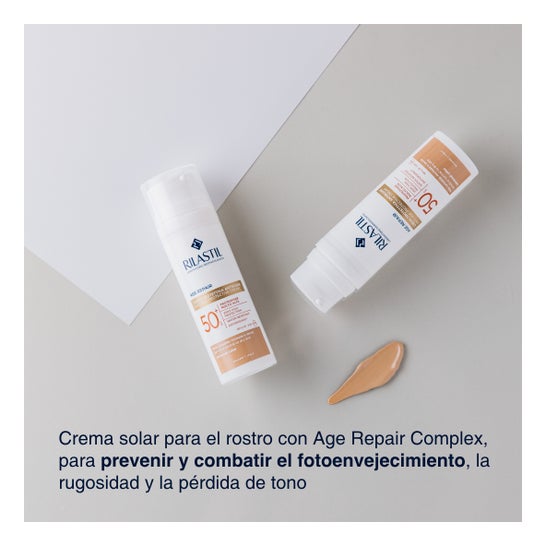 Rilastil Sun System Age Repair Crème Solaire Faciale Anti-âge Teintée SPF50+ 50ml