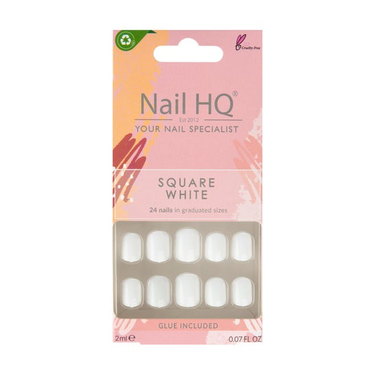 Nail HQ Square White Nails 24uts