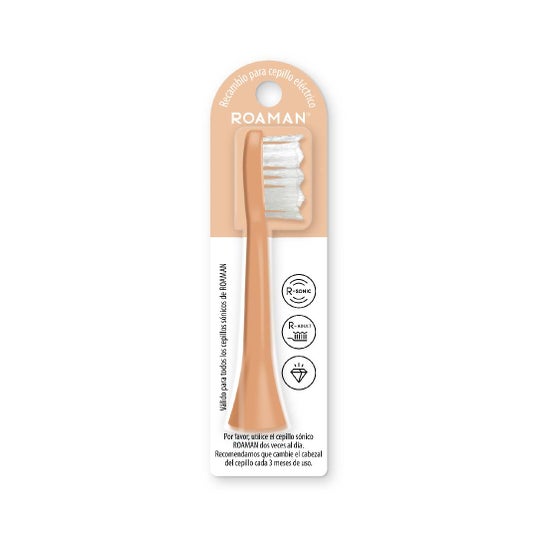 Roaman Recharge Tête Brosse à Dents Électrique Pêche 1 ut