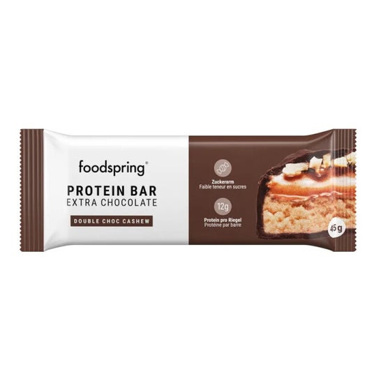 Foodspring Protein Bar Extra Chocolate Double Choc Cashew 45g