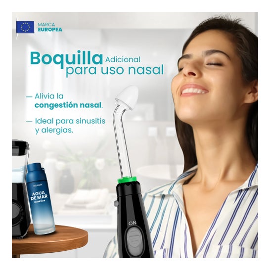 Aquapik100® Fil dentaire à eau Irrigateur dentaire 600 ml 10 niveaux Noir 1 ud