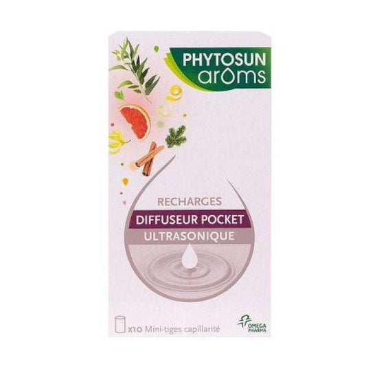 Phytosun Aroms Recharges Diffuseur Pocket Ultrasonique 10 Mini-Tiges