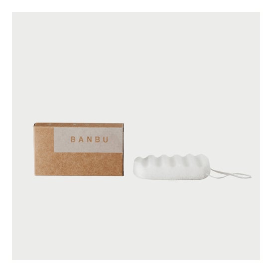 Banbu Konjac Eponge Carré Blanc 1 pièce