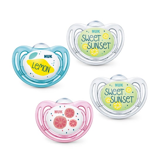 Nuk Sucette en silicone Fruits Day&Night 2 unités 18-36 mois 1 pièce