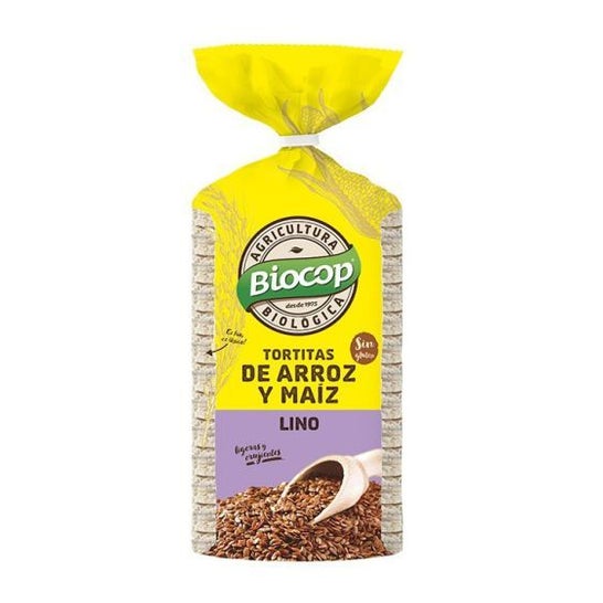 Biocop Tortita de Arroz, Maíz y Semillas de Lino 200g