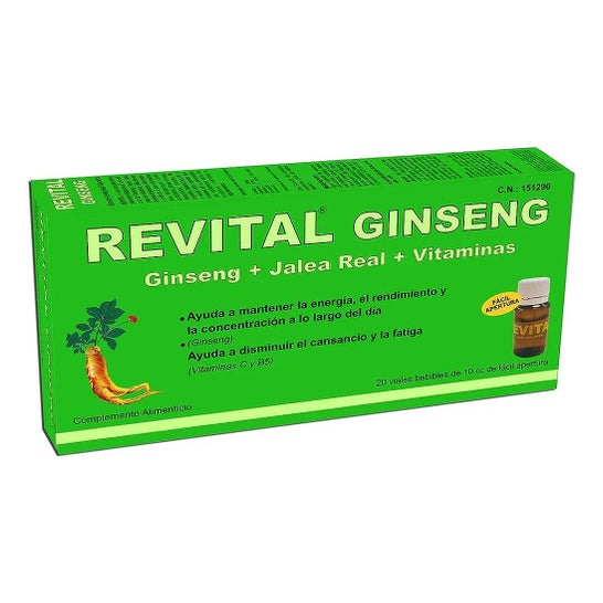 Ginseng revitalisant + gelée royale + vitamine C 20 ampoules buvables
