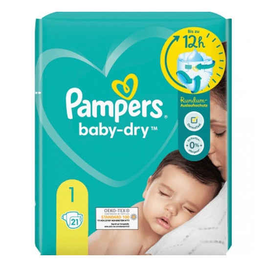 Pampers Baby Dry Couches 12H Taille 1 21uts