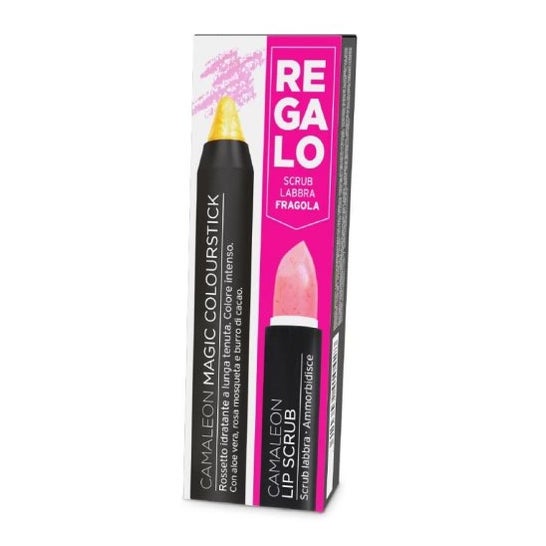 Camaleon Cosmetics Magic Colourstick Yellow + Lip Scrub Strawberry