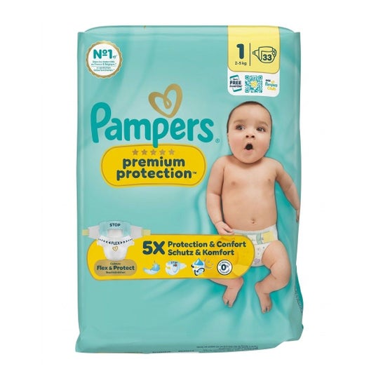Pampers Premium Protection Pañales Talla 1 2-5 kg 33 uds
