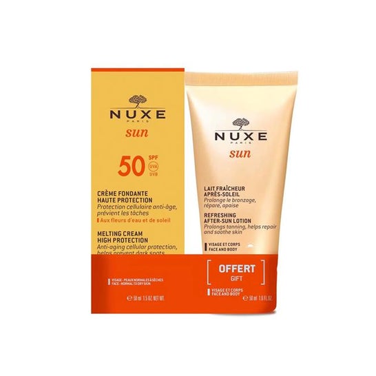 Nuxe Sun Crème Fondante Visage Spf50 50ml + Lait Après-Soleil 50ml